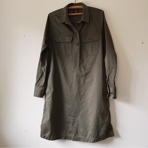 Filson Colville Olive Green collared Shirt Dress size L